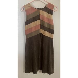 Sleeveless Faux Suede Dress Boho Hippie‎ Festival Concert Vintage Style